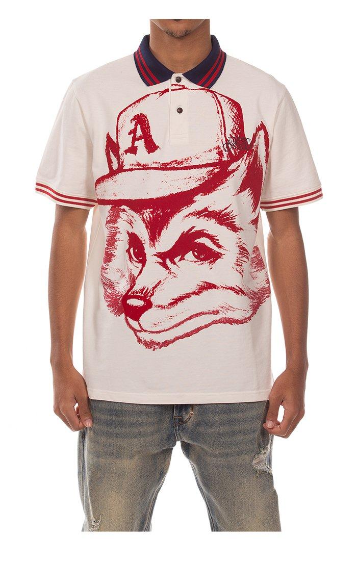 AKOO Men's King Short Sleeve Polo - White/Red - WHITE/RED